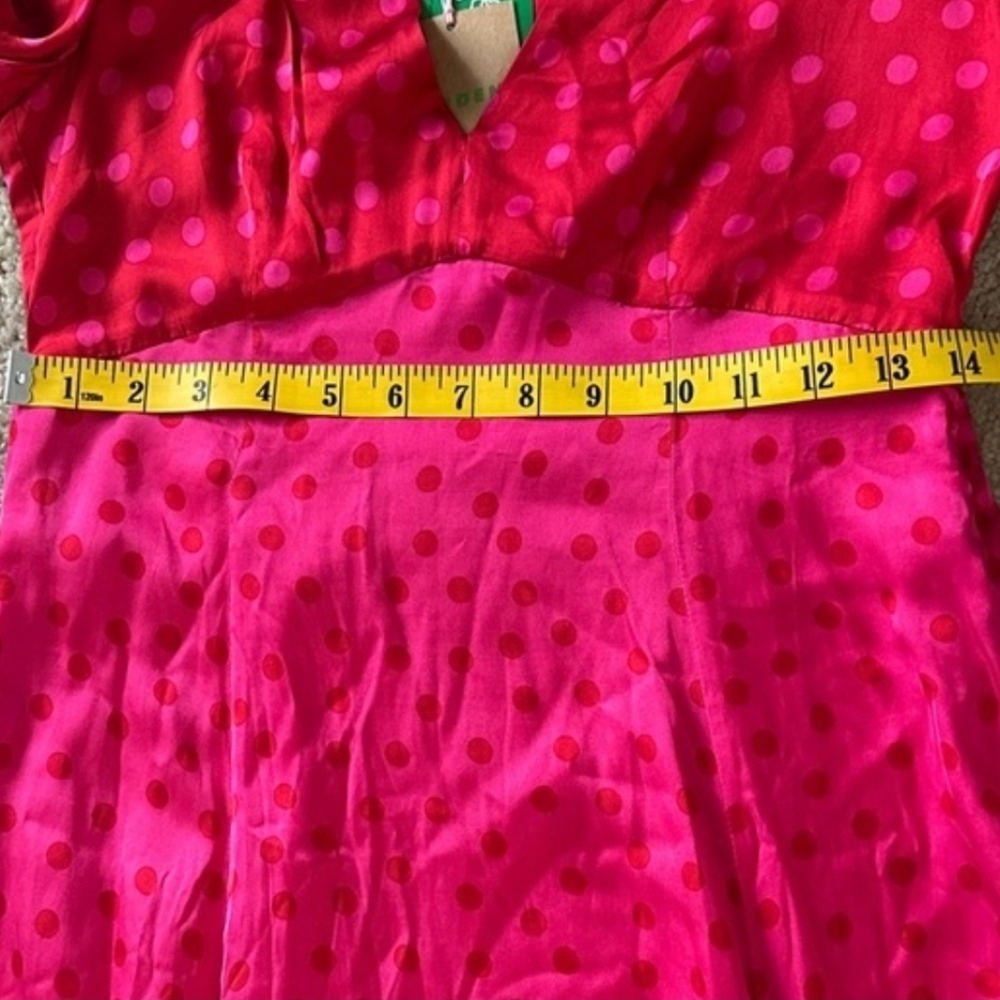 NWT Boden Red and Pink Polka Dot Midi Dress Size 4P - Picture 7 of 9
